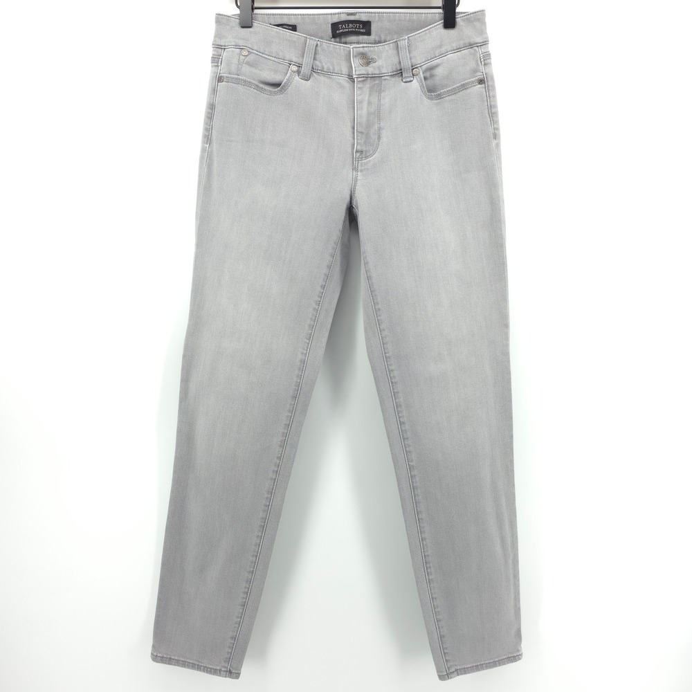 Talbots Womens Jeans Boyfriend 4 Grey Flawless Five-Pocket Denim